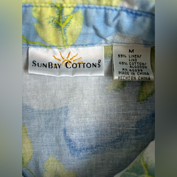 Sunbay Cotton Vintage Linen/Cotton Blend Button up Top Size Medium - Picture 8 of 8